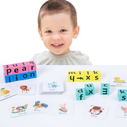 Children's Kindergarten Fun English Word Spelling Early Education Enlightenment English Learning Blocks Christmas Toys Gifts