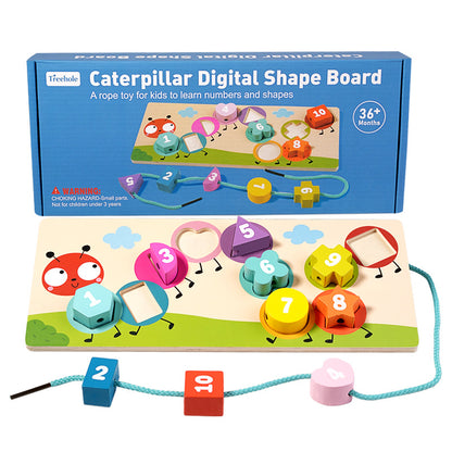Geometric Shape Cognitive Matching Toys, Children's String Panel, Handheld Board, Jigsaw Puzzle, and Board Assembly Teaching Aids
