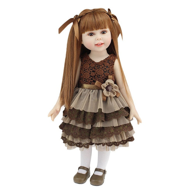 18'' Girl Doll Handmade Full Body Silicone Reborn Baby Dolls Realistic Vinyl Toddler Doll Toy for Christmas Collection