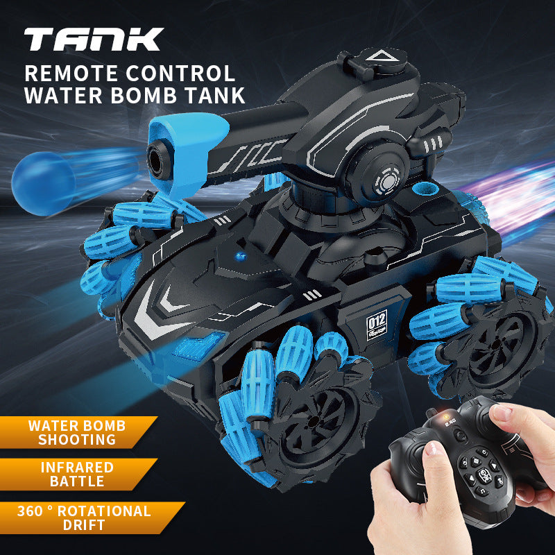 Remote Control Tank Spray Can Launch Number Remote Control Car Metal Track Alloy Electric Toy Car