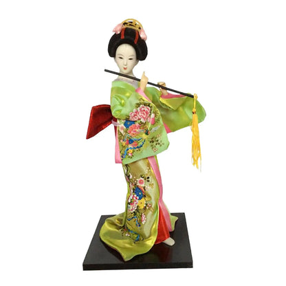 12" Japanese Geisha Collectible Figurine Kimono Dolls Asian Geisha Doll Girl Statue for Home Office Shelf Table Decoration