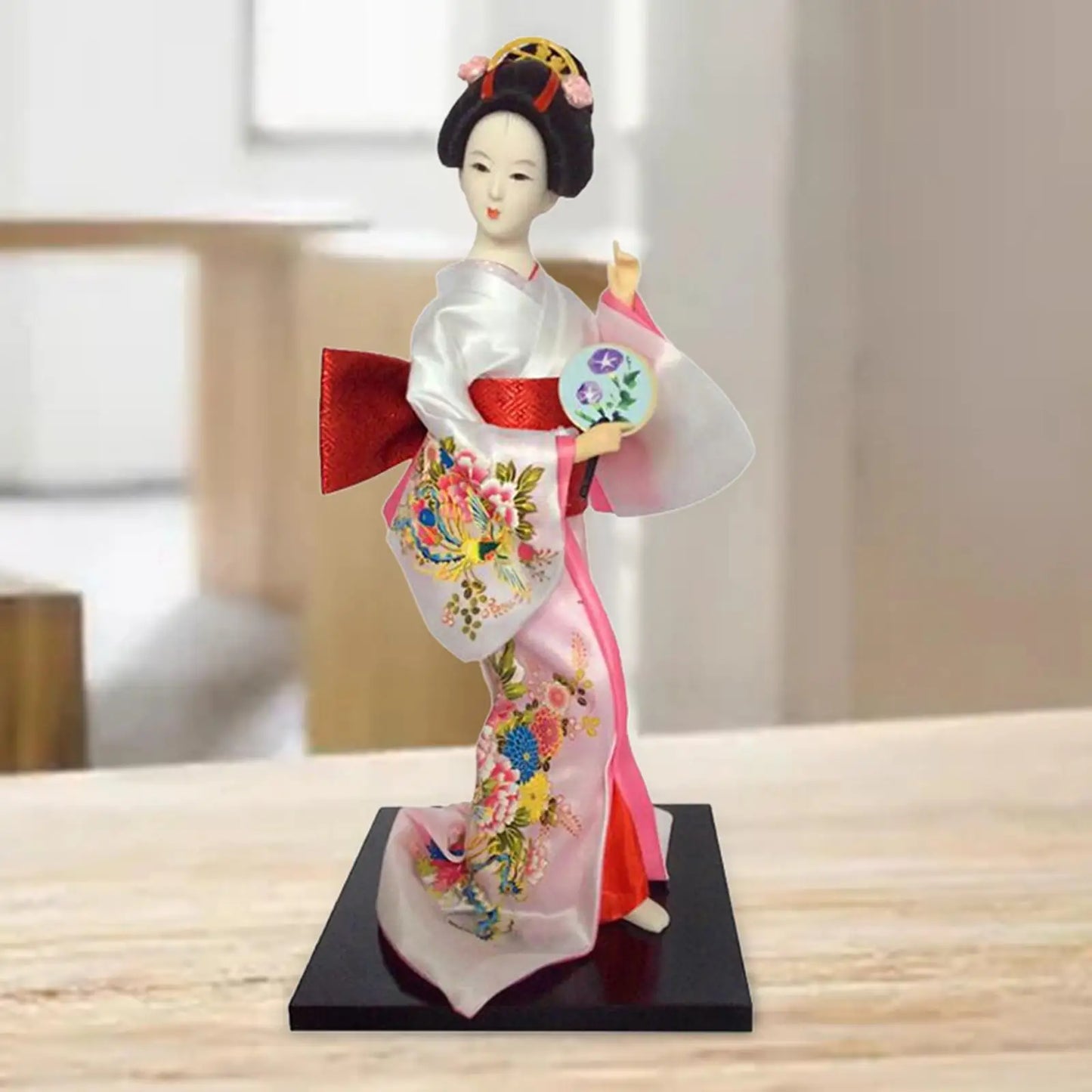 12" Japanese Geisha Collectible Figurine Kimono Dolls Asian Geisha Doll Girl Statue for Home Office Shelf Table Decoration