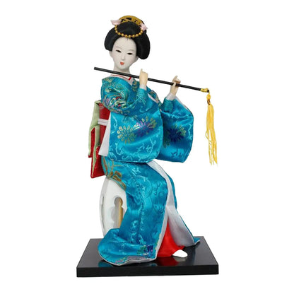 12" Japanese Geisha Collectible Figurine Kimono Dolls Asian Geisha Doll Girl Statue for Home Office Shelf Table Decoration
