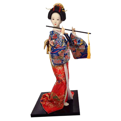 12" Japanese Geisha Collectible Figurine Kimono Dolls Asian Geisha Doll Girl Statue for Home Office Shelf Table Decoration