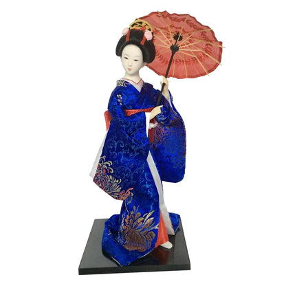 12" Japanese Geisha Collectible Figurine Kimono Dolls Asian Geisha Doll Girl Statue for Home Office Shelf Table Decoration