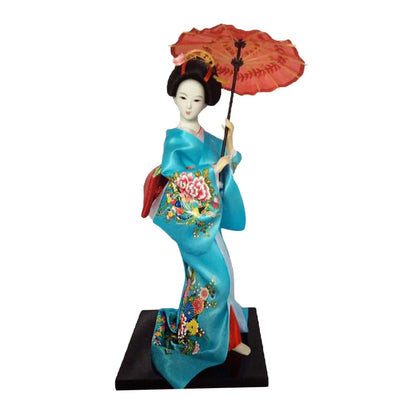 12" Japanese Geisha Collectible Figurine Kimono Dolls Asian Geisha Doll Girl Statue for Home Office Shelf Table Decoration