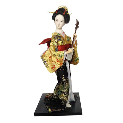 12" Japanese Geisha Collectible Figurine Kimono Dolls Asian Geisha Doll Girl Statue for Home Office Shelf Table Decoration
