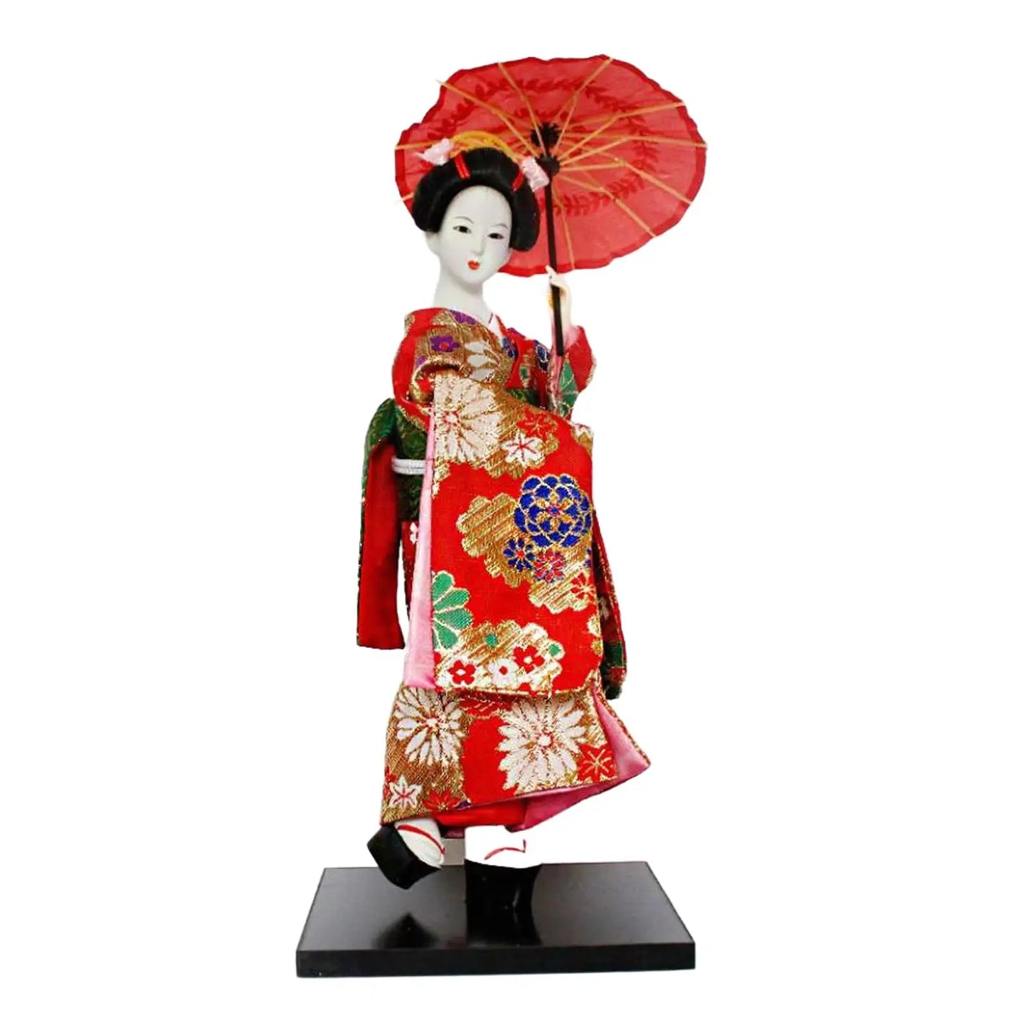 12" Japanese Geisha Collectible Figurine Kimono Dolls Asian Geisha Doll Girl Statue for Home Office Shelf Table Decoration