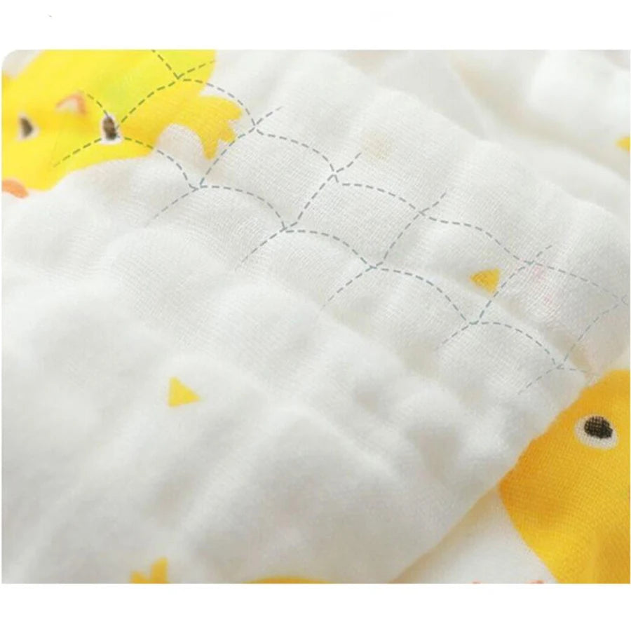 Baby Bath Towel Newborn Bathrobe Cotton Swaddle Blanket for Boy Girl 4-Layer Gauze Infant Washcloth Children's Blanket
