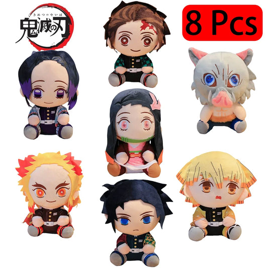 20cm Hot Japan Demon Slayer Plush Dolls Lovely Anime Kimetsu No Yaiba Kamado Tanjirou Nezuko Zenitsu Kyoujurou Toys Kids Gifts
