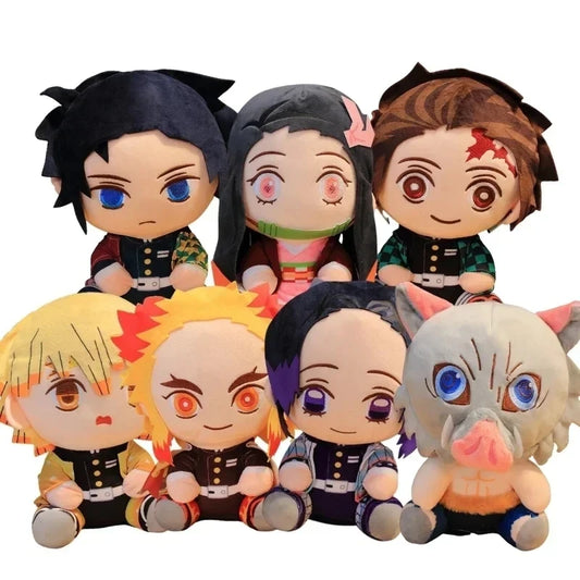 20cm Hot Japan Demon Slayer Plush Dolls Lovely Anime Kimetsu No Yaiba Kamado Tanjirou Nezuko Zenitsu Kyoujurou Toys Kids Gifts